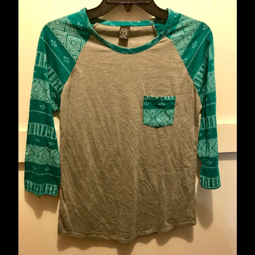 Tribal print baseball tee